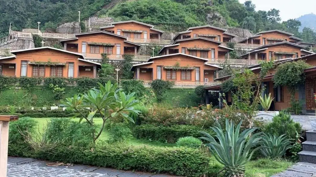 Ashram cottages and gardens at Abhayaranya Yoga Ashram