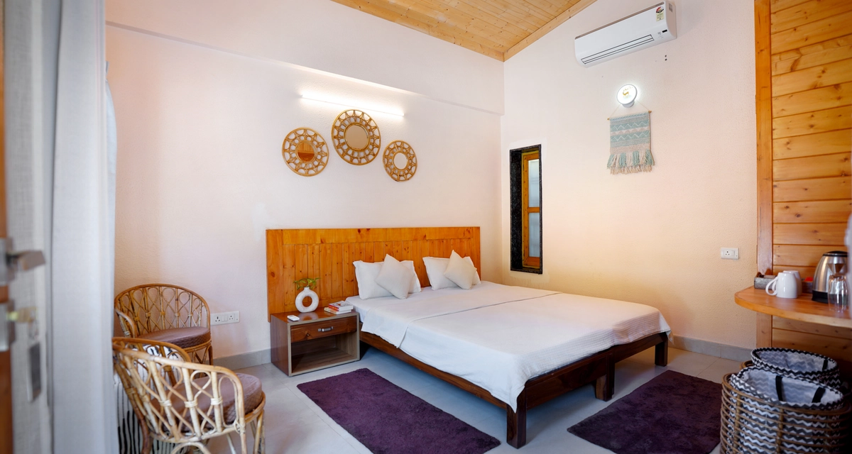 Private room at Abhayaranya Yoga Ashram, Rishikesh